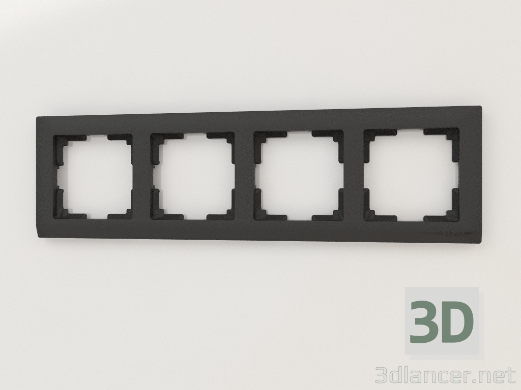 3D Modell Rahmen für 4 Pfosten Stark (schwarz) - Vorschau