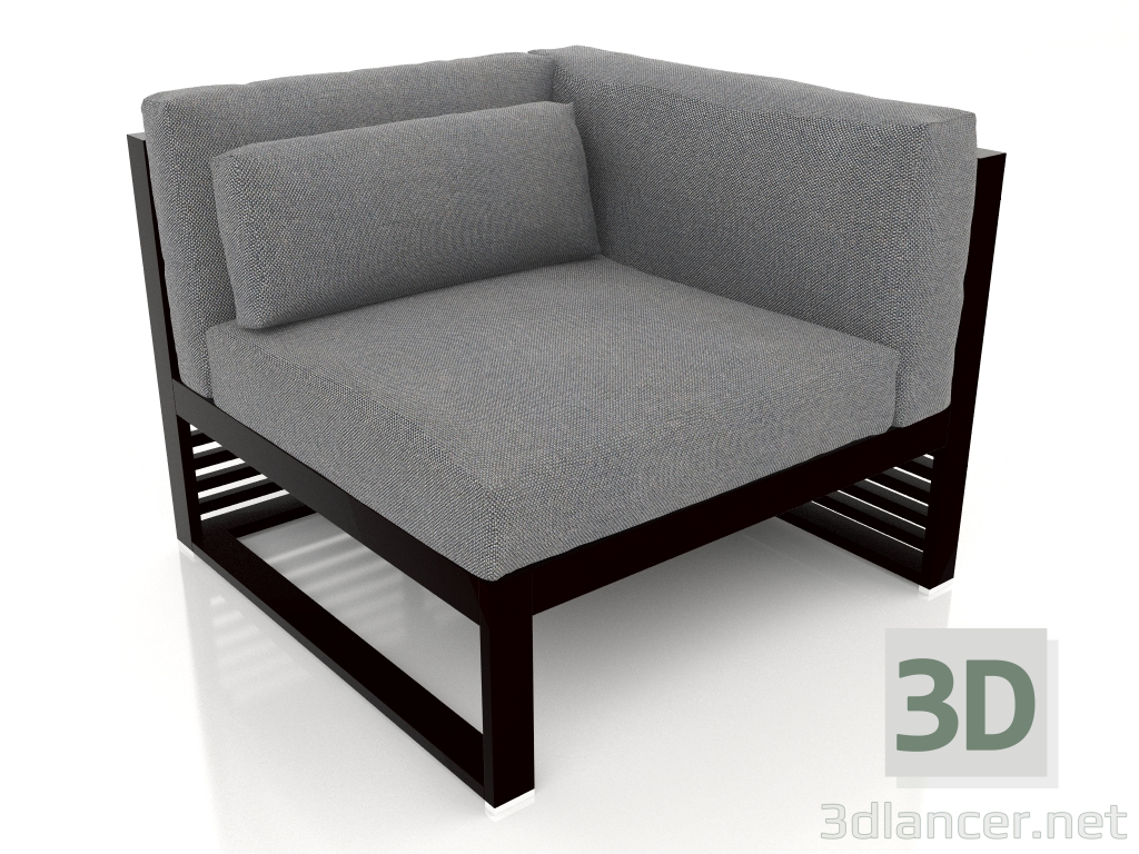 modèle 3D Canapé modulable, section 6 droite (Noir) - preview