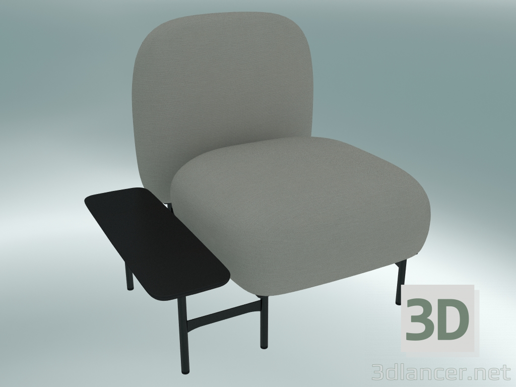 modello 3D Sistema di sedili componibili Isole (NN1, schienale alto con tavolo rettangolare a destra) - anteprima
