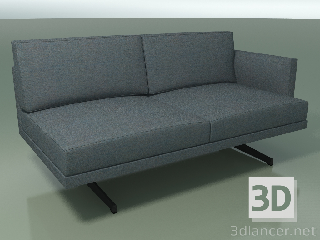 3d model End module 5233 (left armrest, H-legs, solid color upholstery) - preview