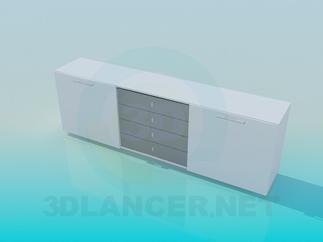 modelo 3D Elegante mesita de noche blanca - escuchar modelo 3D Elegante mesita de noche blanca - escuchar