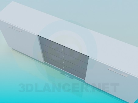modelo 3D Elegante mesita de noche blanca - escuchar modelo 3D Elegante mesita de noche blanca - escuchar