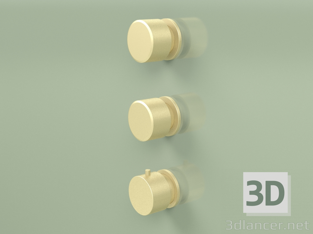3d model Thermostatic mixer set with 2 shut-off valves (16 49 0, OC) - preview