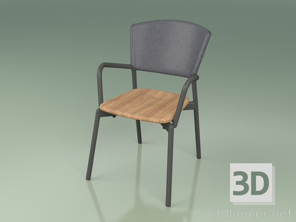modello 3D Sedia 021 (Metallo Fumo, Grigio) - anteprima