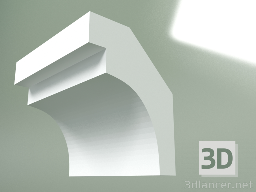 modello 3D Cornicione in gesso (zoccolo a soffitto) KT225 - anteprima
