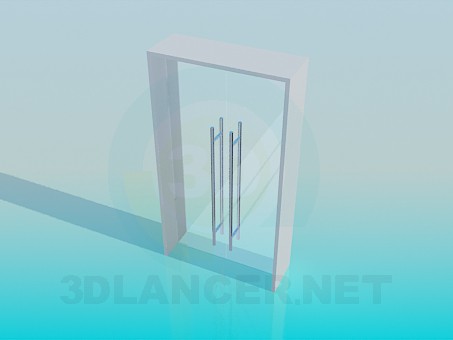 3d модель Двойные стеклянные двери – превью 3d модель Двойные стеклянные двери – превью