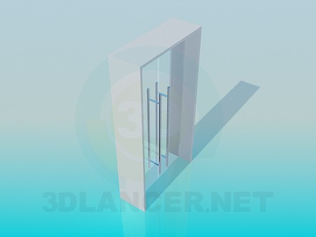 3d модель Двойные стеклянные двери – превью 3d модель Двойные стеклянные двери – превью