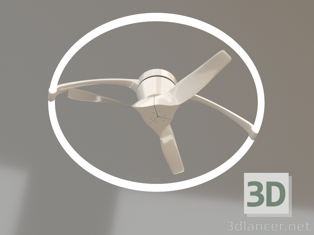 3D Modell Decken-Kronleuchter-Ventilator (7801) - Vorschau