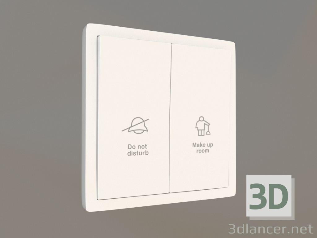 modello 3D Interruttore simbolo DND MUR (bianco, DA88803) R98 - anteprima