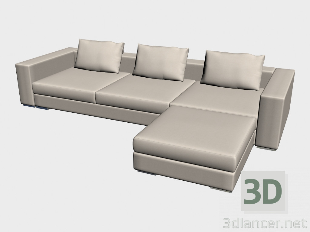 modèle 3D Canapé Infiniti (avec bouffée, 348x124) - preview