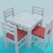 modèle 3D Table à thé avec chaises - preview
