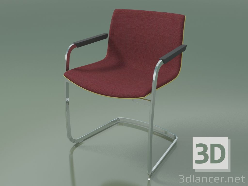 modèle 3D Chaise 2091 (sur la console, avec accoudoirs, avec revêtement en tissu, polypropylène PO00415) - preview
