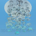 3d model Lámpara Chandelier con bolas de cristal - vista previa