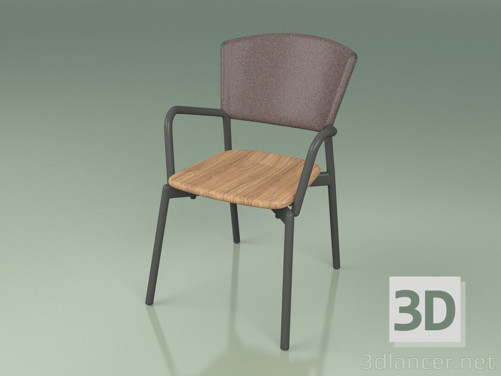 modello 3D Poltrona 021 (Metallo Fumé, Marrone) - anteprima