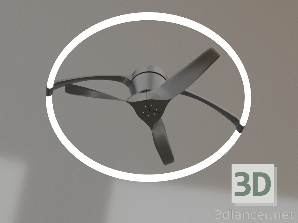 3D Modell Decken-Kronleuchter-Ventilator (7802) - Vorschau