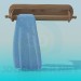 3 डी मॉडल लकड़ी तौलिया धारक - पूर्वावलोकन