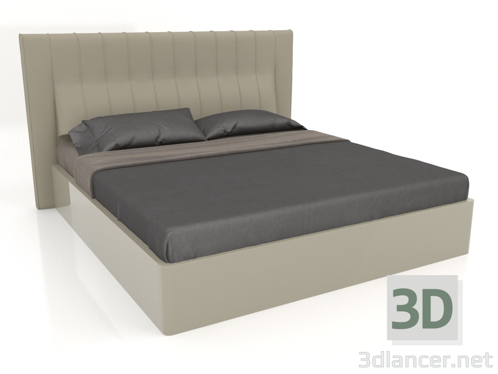 modèle 3D Lit avec mécanisme de levage, finition laquée gris-beige brillante, éco-cuir PU78 (216,6 x 218,8 x 1 - preview