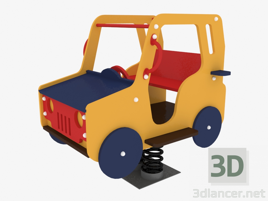 3D modeli Çocuk oyun parkının sallanan koltuğu Jeep (6101) - önizleme