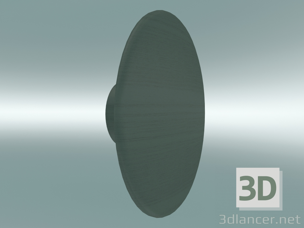 modello 3D Appendiabiti Dots Wood (Ø17 cm, Dusty Green) - anteprima