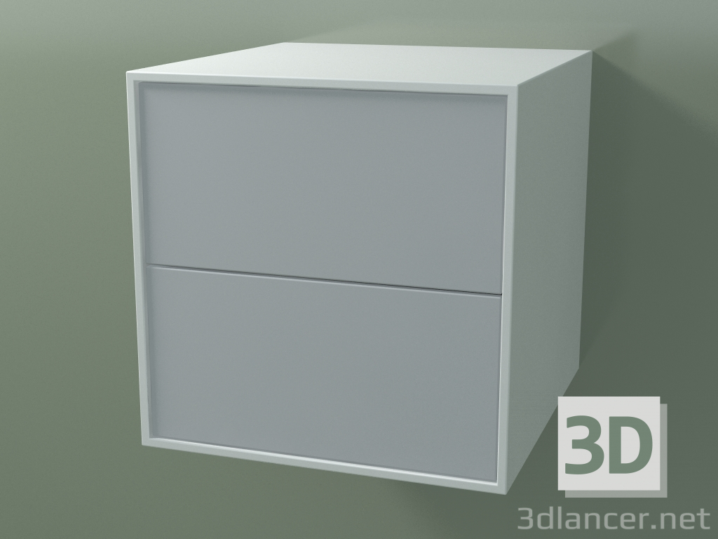 3 डी मॉडल डबल बॉक्स (8AUACB01, ग्लेशियर व्हाइट C01, HPL P03, L 48, P 50, H 48 सेमी) - पूर्वावलोकन