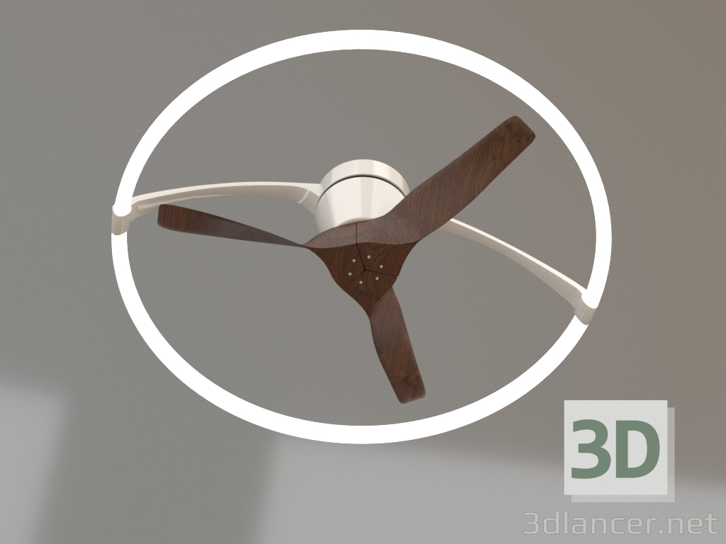 3D Modell Decken-Kronleuchter-Ventilator (7803) - Vorschau