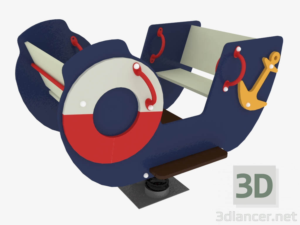 3D Modell Schaukelstuhl eines Kinderspielplatzes Schiff (6102) - Vorschau
