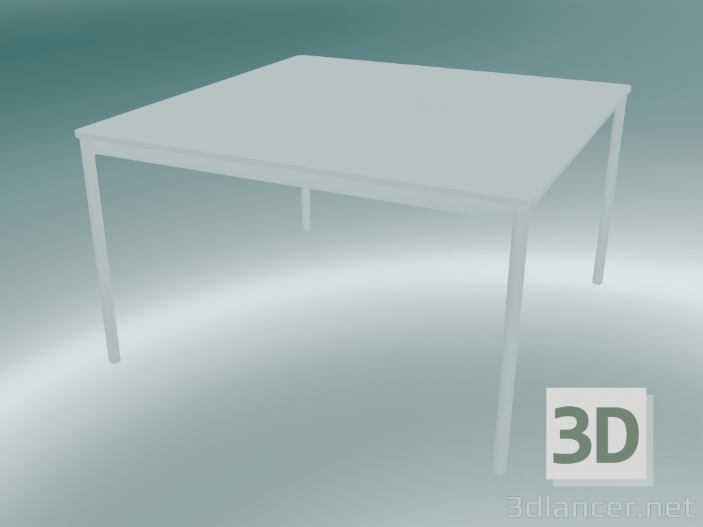 modello 3D Tavolo quadrato Base 128x128 cm (Bianco) - anteprima