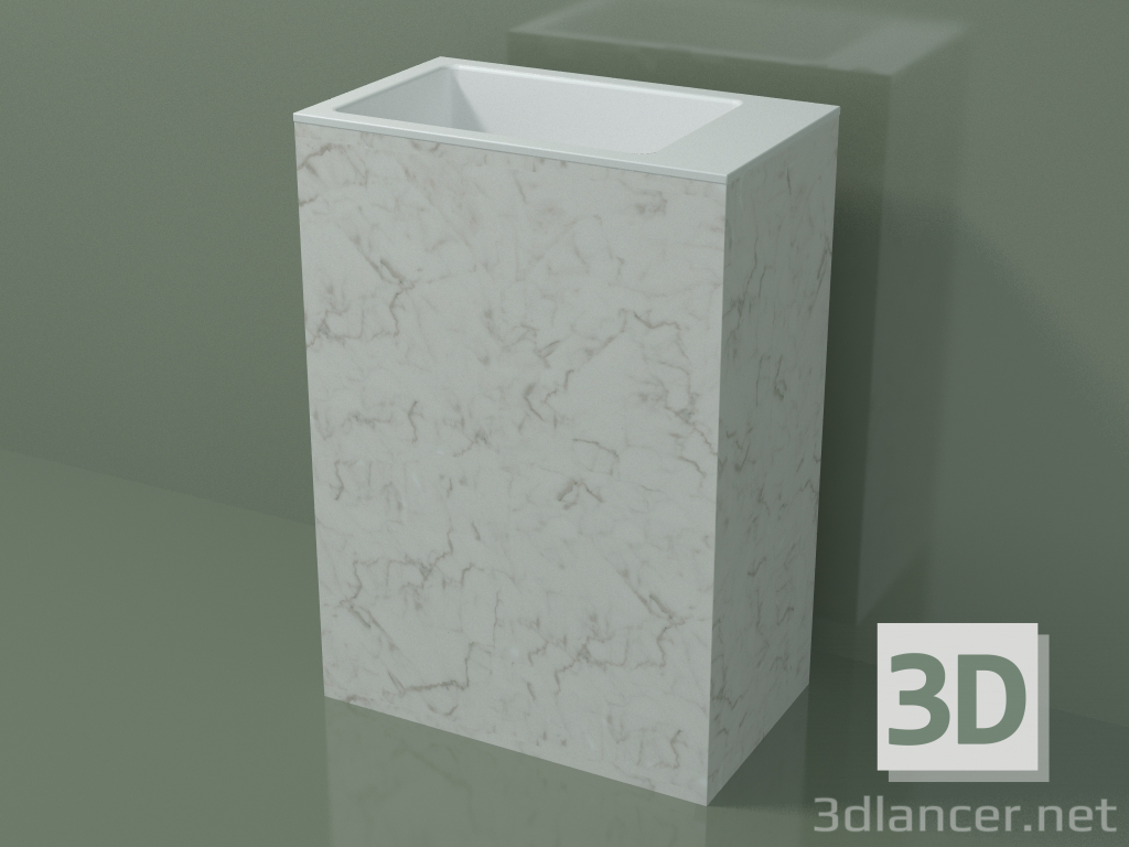 modello 3D Lavabo freestanding (03R136103, Carrara M01, L 60, P 36, H 85 cm) - anteprima