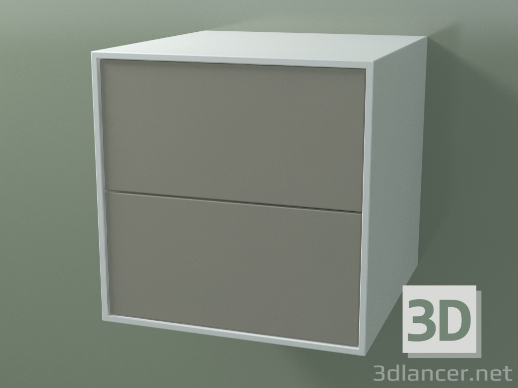 3D Modell Doppelbox (8AUACB01, Gletscherweiß C01, HPL P04, L 48, P 50, H 48 cm) - Vorschau