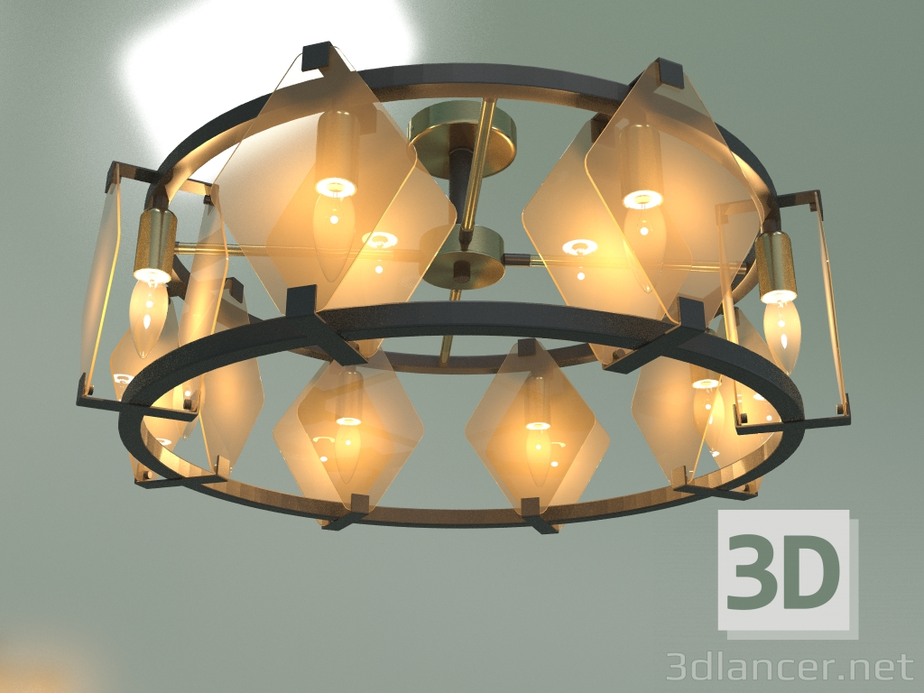 modello 3D Lampadario a soffitto Aragon 60116-8 (nero) - anteprima