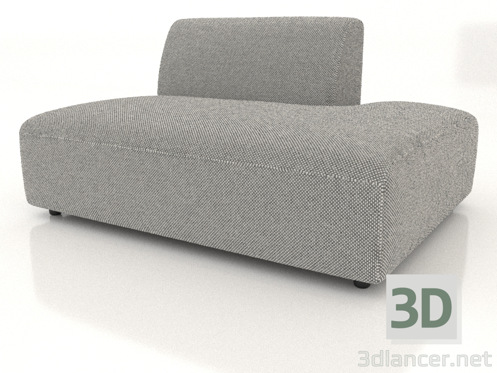 modello 3D Modulo divano 1 posto (XL) 83x100 allungabile a destra - anteprima