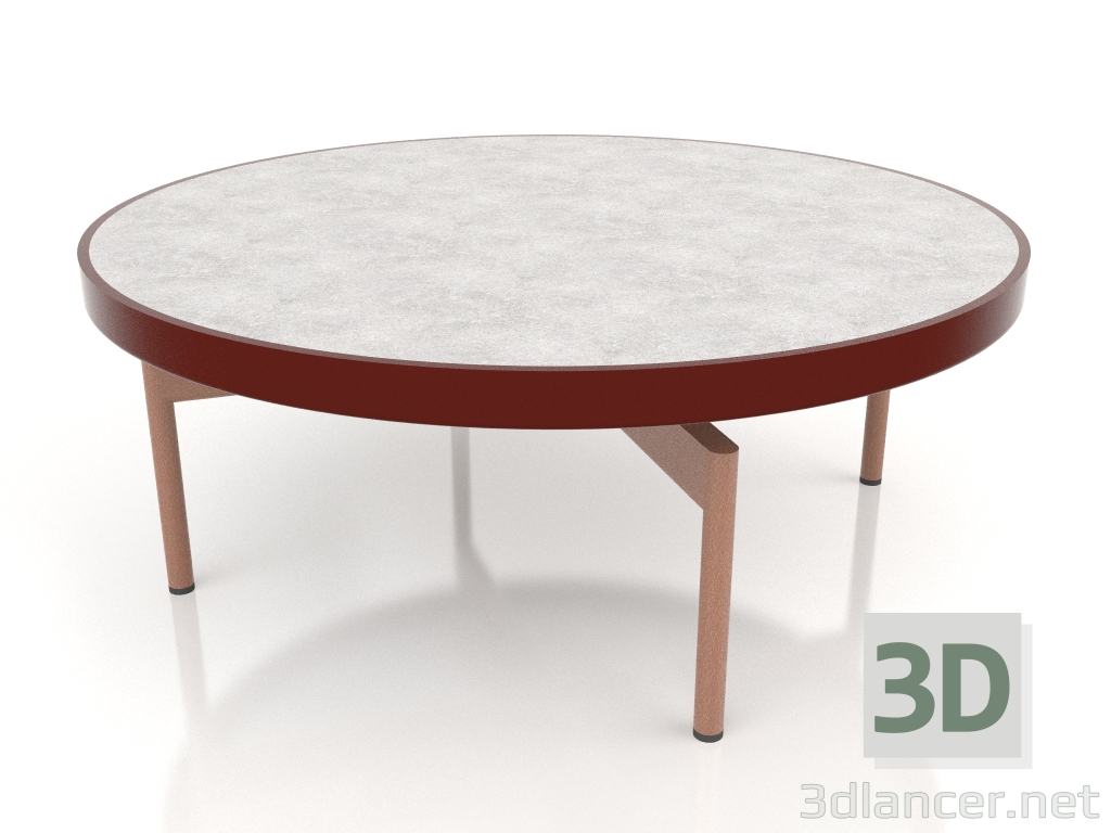 modello 3D Tavolino rotondo Ø90x36 (Rosso vino, DEKTON Kreta) - anteprima
