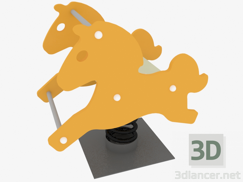 3D Modell Schaukelstuhl eines Kinderspielplatzes Pferd (6103) - Vorschau