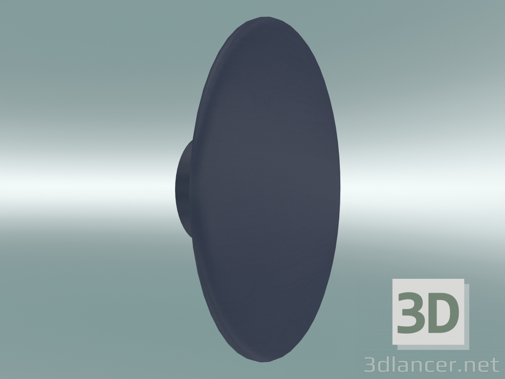 modello 3D Appendiabiti Dots Wood (Ø17 cm, Blu notte) - anteprima