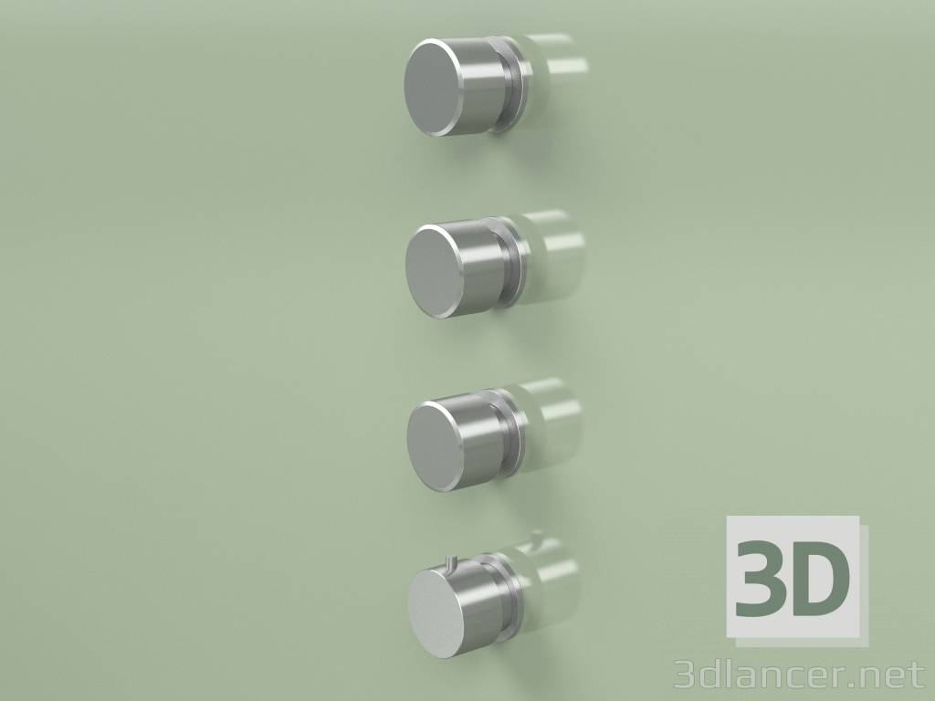 3D Modell Thermostatmischer-Set mit 3 Absperrventilen (16 50 0, AS) - Vorschau