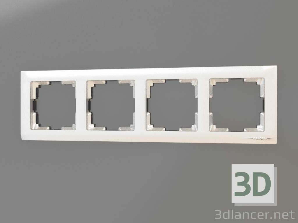 3D Modell Rahmen für 4 Pfosten Stark (Silber) - Vorschau