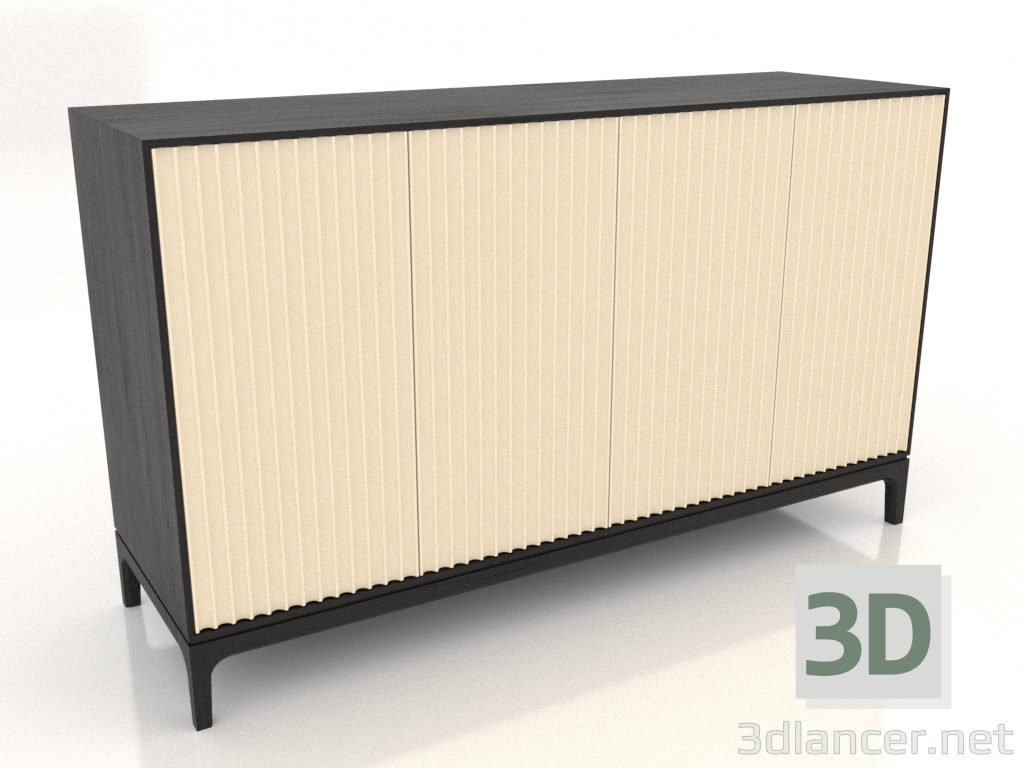 modèle 3D Meuble TV FARGO avec façades fraisées 1600x500x950 mm (vanille, chêne noir, option 2) - preview