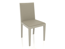 Cadeira com acabamento em laca cinza-bege brilhante, em couro ecológico PU78 (45x49x88 cm)