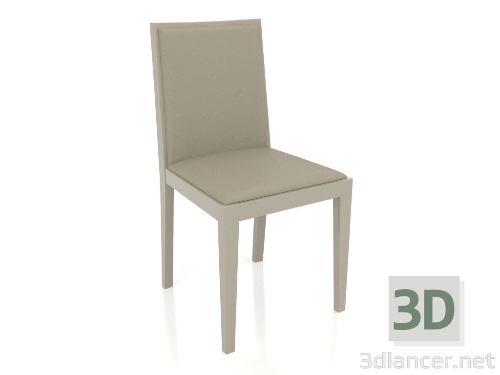 3 डी मॉडल कुर्सी, चमकदार ग्रे-बेज लैकर फ़िनिश, PU78 इको-लेदर (45x49x88 सेमी) - पूर्वावलोकन