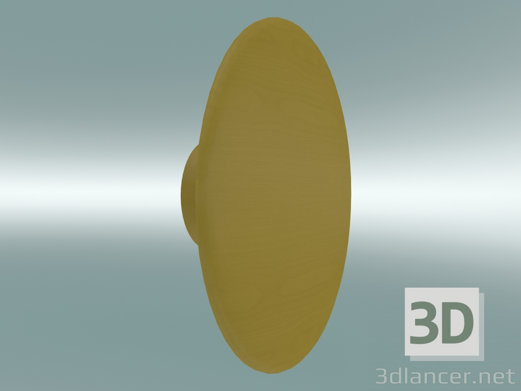 modello 3D Appendiabiti Dots Wood (Ø17 cm, senape) - anteprima
