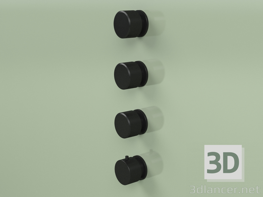 3 डी मॉडल 3 शट-ऑफ वाल्व के साथ थर्मोस्टेटिक मिक्सर सेट (16 50 0, NO) - पूर्वावलोकन