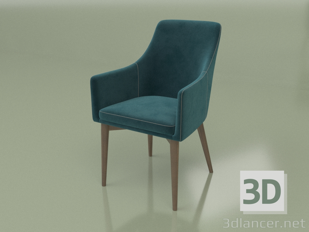 3d model Semi-armchair Miami (Walnut) - preview