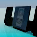 modello 3D Ricevitore stereo cassetta Compact disk - anteprima