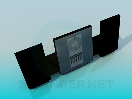 3d model Compact disk stereo cassette receiver - preview 3d model Compact disk stereo cassette receiver - preview