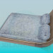 3d model Low double bed - preview