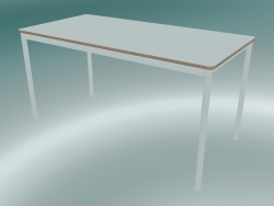 Base de table rectangulaire 140x70 cm (Blanc, Contreplaqué, Blanc)