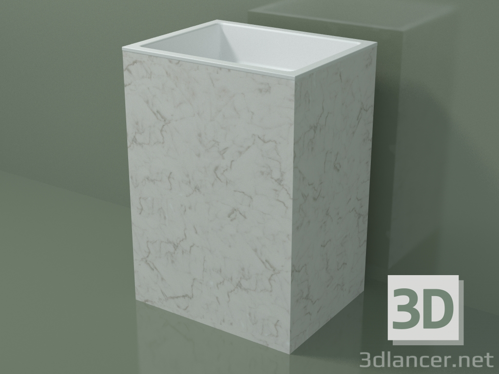 modello 3D Lavabo freestanding (03R136301, Carrara M01, L 60, P 48, H 85 cm) - anteprima