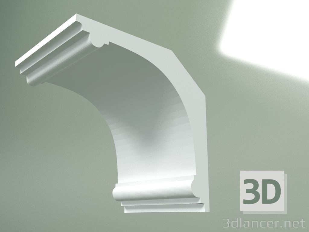 modello 3D Cornicione in gesso (zoccolo a soffitto) KT232 - anteprima