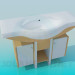 modèle 3D Grand lavabo avec double piédestal - preview