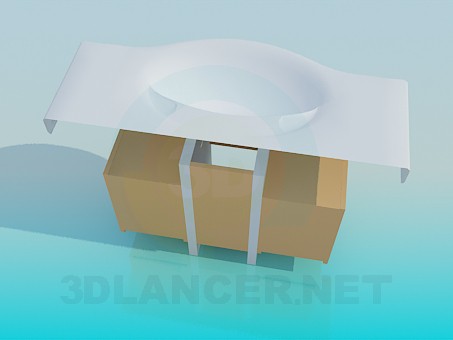 3d модель Большой умывальник с двойной тумбой – превью 3d модель Большой умывальник с двойной тумбой – превью